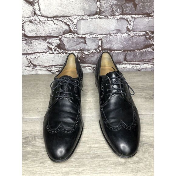 Salvatore Ferragamo Firenze Black Wingtip Oxfords Dress Shoes Men Sz 11D US/44EU main image 4